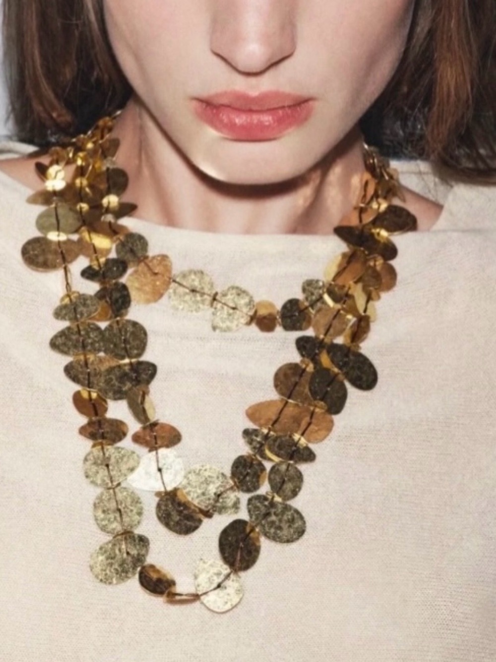Zara Cascading Necklace with Metal Plates
